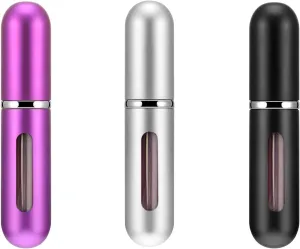 Pink Perfume Storage Bottle – Portable Perfume Atomizer with Refill Funnel for Purse or Pocket