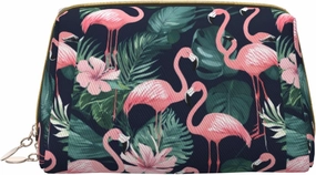 Pink Flamingo Toiletry Pouch, Travel-Friendly Makeup Organizer For Makeup Brushes, Lipsticks