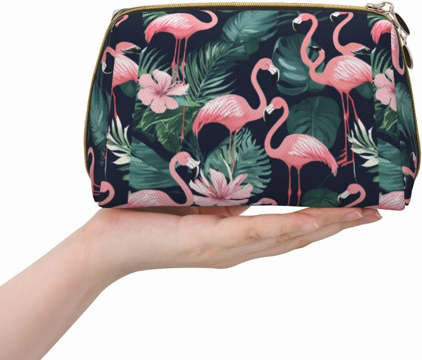 Pink Flamingo Toiletry Pouch, Travel-Friendly Makeup Organizer For Makeup Brushes, Lipsticks