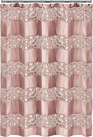 Popular Bath 885545 Sinatra Collection, Shower Curtain, Blush