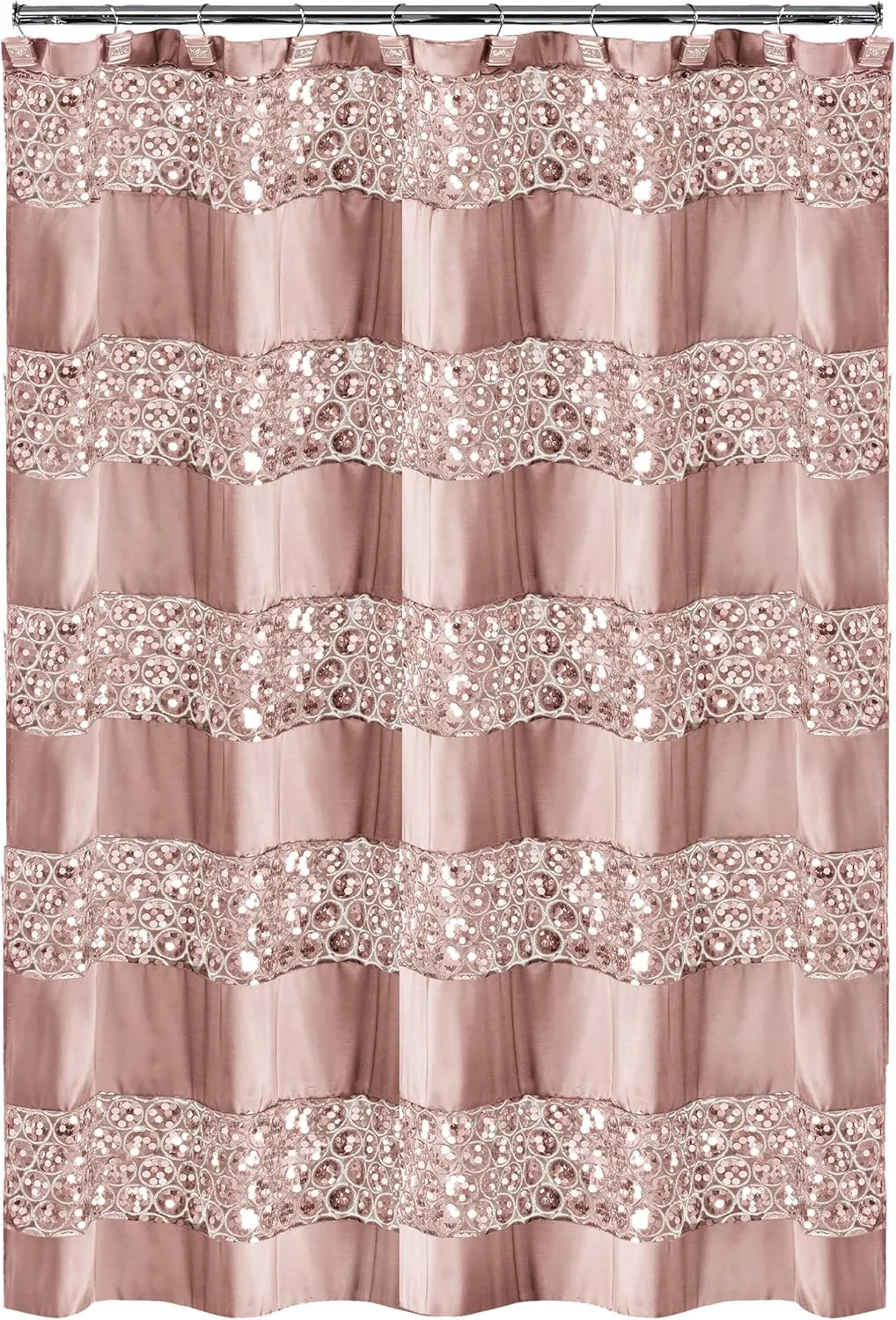 Popular Bath 885545 Sinatra Collection, Shower Curtain, Blush