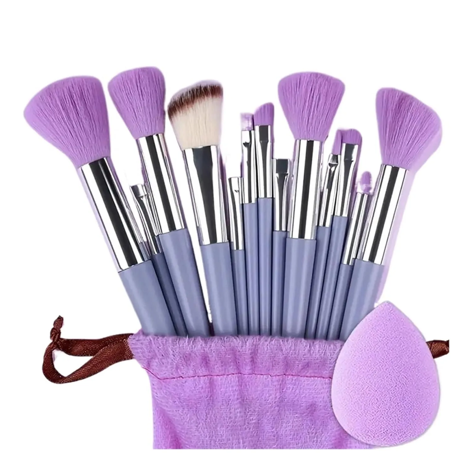 Professiona 13PCS Makeup Brushes Set Foundation Eyeshadow Blush Powder Blending Soft Fluffy Cosmetic Full Set Female Makeup Tool(Blue with bag)