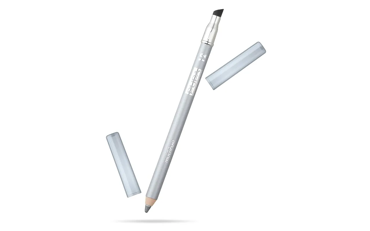 Pupa Milano Multiplay Eye Pencil - Creamy, Blendable Eyeliner With Smudge Tip - Create Long Wearing, Glamorous Intensity - Smooth And Lasting Color Liner For Waterline Or Lid - 12 Grey Blue - 0.04 Oz