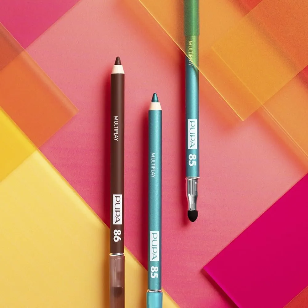Pupa Milano Multiplay Eye Pencil - Creamy, Blendable Eyeliner With Smudge Tip - Create Long Wearing, Glamorous Intensity - Smooth And Lasting Color Liner For Waterline Or Lid - 12 Grey Blue - 0.04 Oz