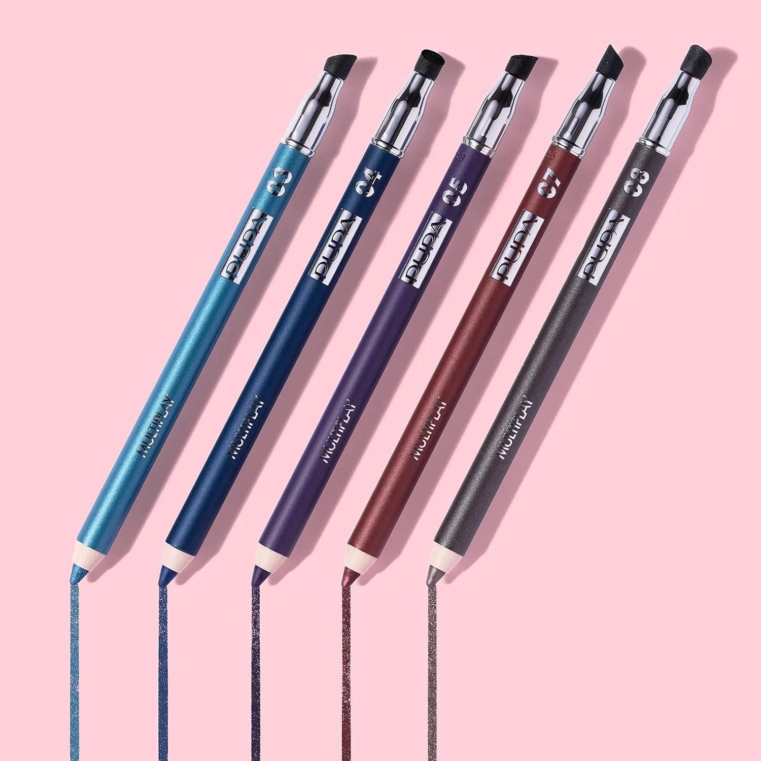 Pupa Milano Multiplay Eye Pencil - Creamy, Blendable Eyeliner With Smudge Tip - Create Long Wearing, Glamorous Intensity - Smooth And Lasting Color Liner For Waterline Or Lid - 12 Grey Blue - 0.04 Oz