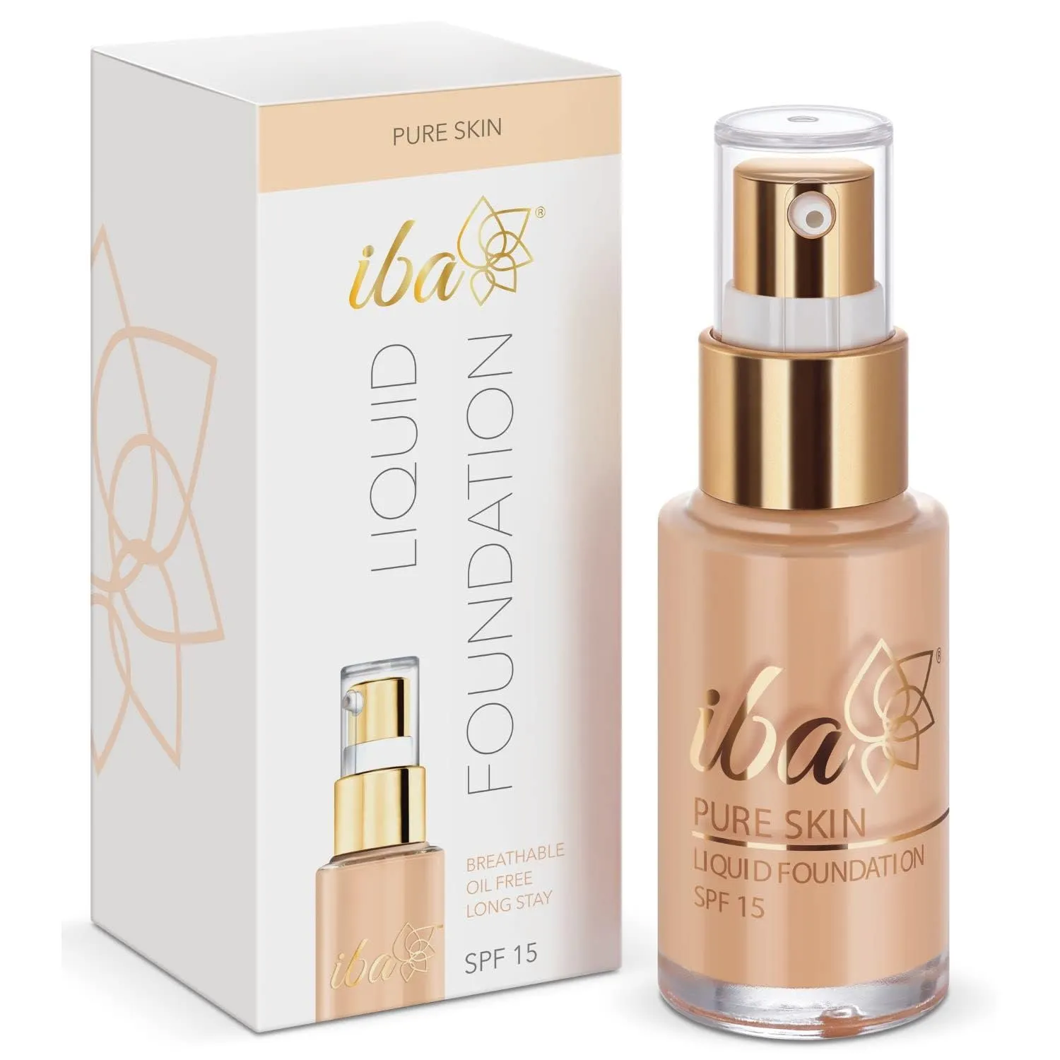 Pure Skin Liquid Foundation - Snow White, 30ml | Full Coverage l Long Lasting | Lightweight l Oil Free Dewy Finish Halal Certified & Vegan Makeup (Natural Beige, 30ML)