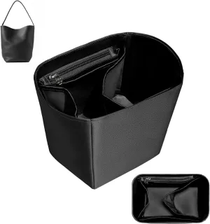 Purse Organizer Insert, Tall Bag Organizer Insert Fit for R-o-w Park Bucket Bag Silk Satin Inside Storage Drawstring Bag In Bag Purse Insert Multiple Pockets Lightweight Zipper Organizer Insert