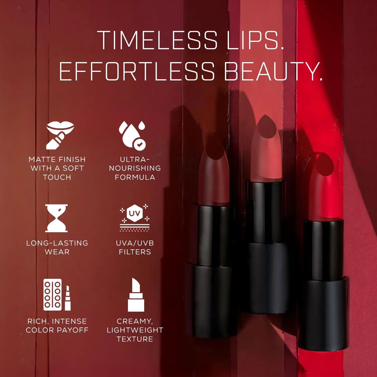 Radiant Professional Advanced Care Lipstick - Ultra Nourishing, Moisturizing Long Lasting Lipstick With Vitamin E- UVA UVB Filters - MATTE - Ruby Red (207)