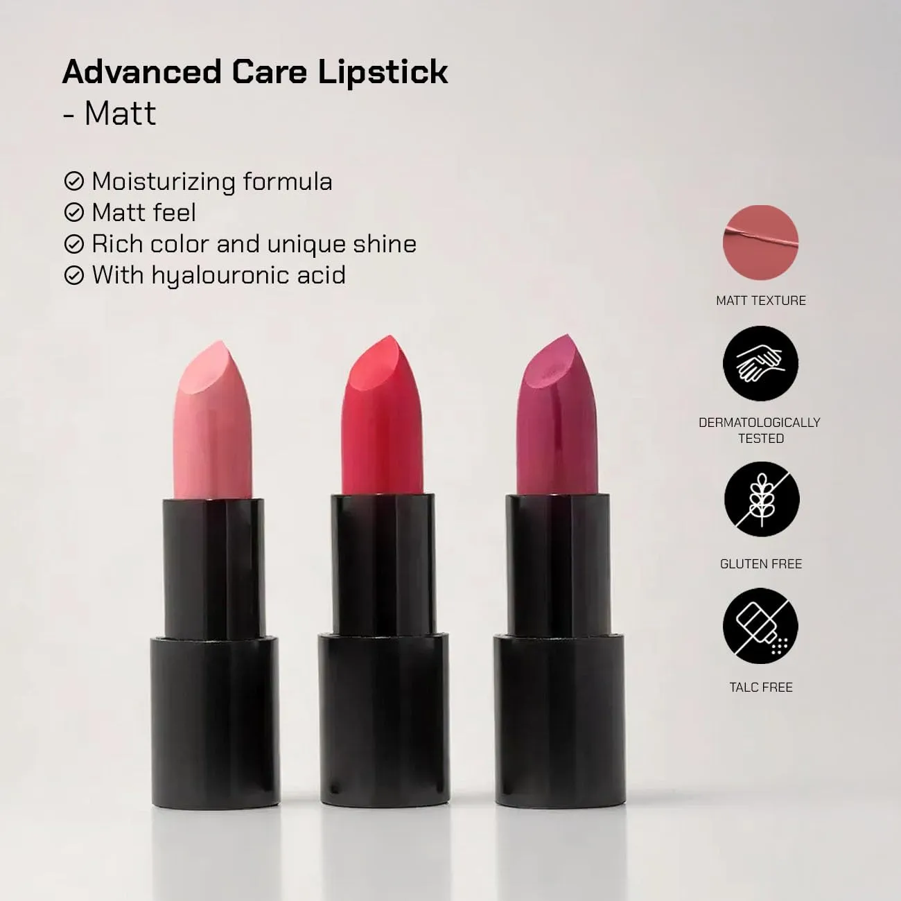 Radiant Professional Advanced Care Lipstick - Ultra Nourishing, Moisturizing Long Lasting Lipstick With Vitamin E- UVA UVB Filters - MATTE - Ruby Red (207)