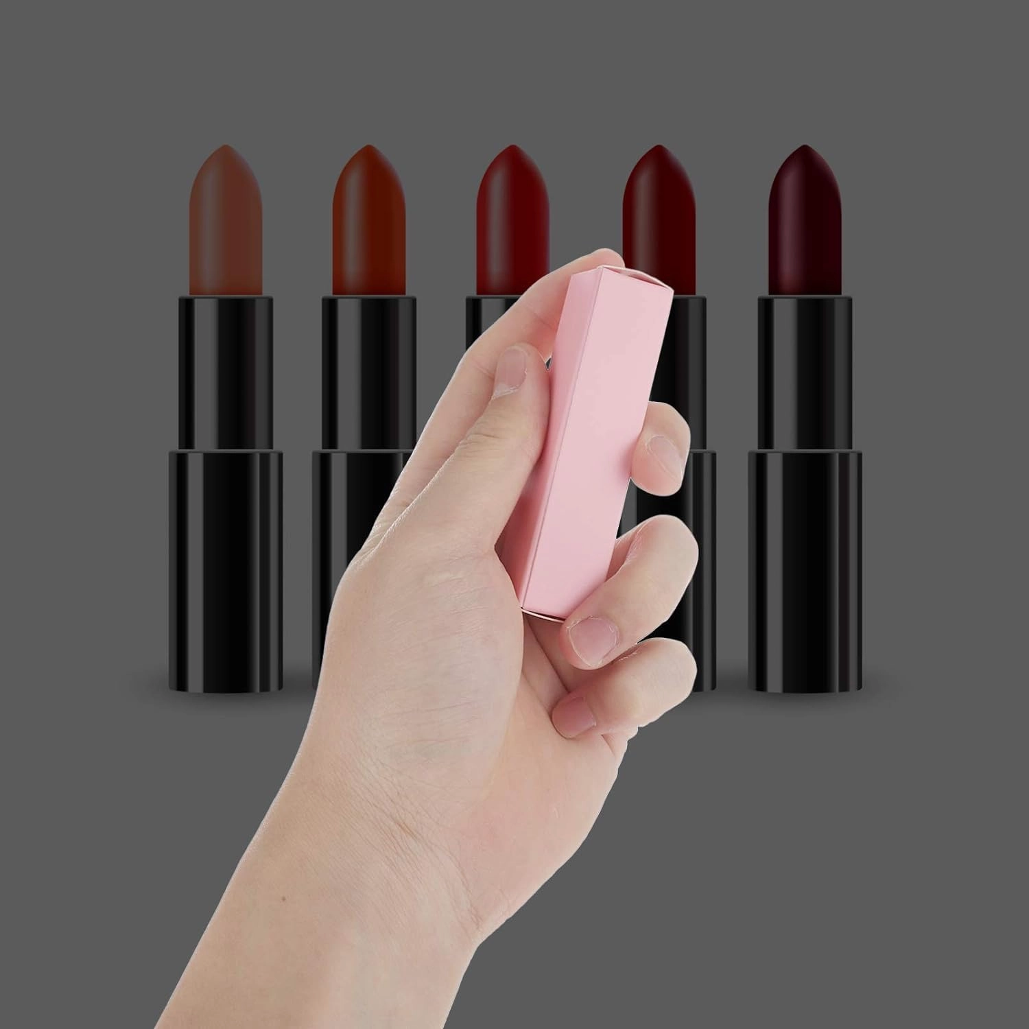 RCFINE 50Pcs Lipgloss Box Empty Paper Boxes DIY Makeup Organzier Packing Box for Lip Gloss Lipstick (2 x 7.1cm,Pink)