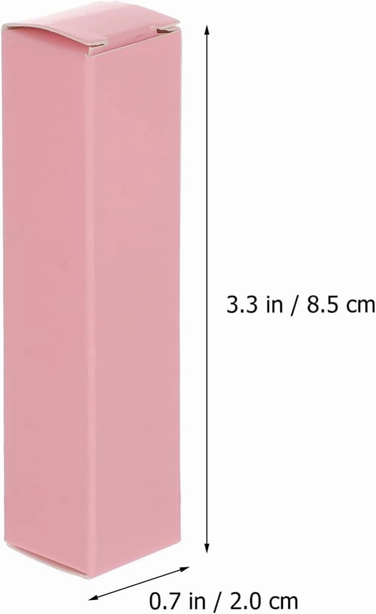 RCFINE 50Pcs Lipgloss Box Empty Paper Boxes DIY Makeup Organzier Packing Box for Lip Gloss Lipstick (2 x 7.1cm,Pink)