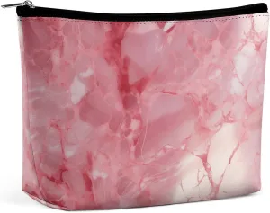 Red Makeup Bag for Women Wide-Open Cosmetic Bag Travel Cosmetic Tote Bag Amber Texture Pattern Toiletry Bag for Toiletry Bag Toiletries Accessories