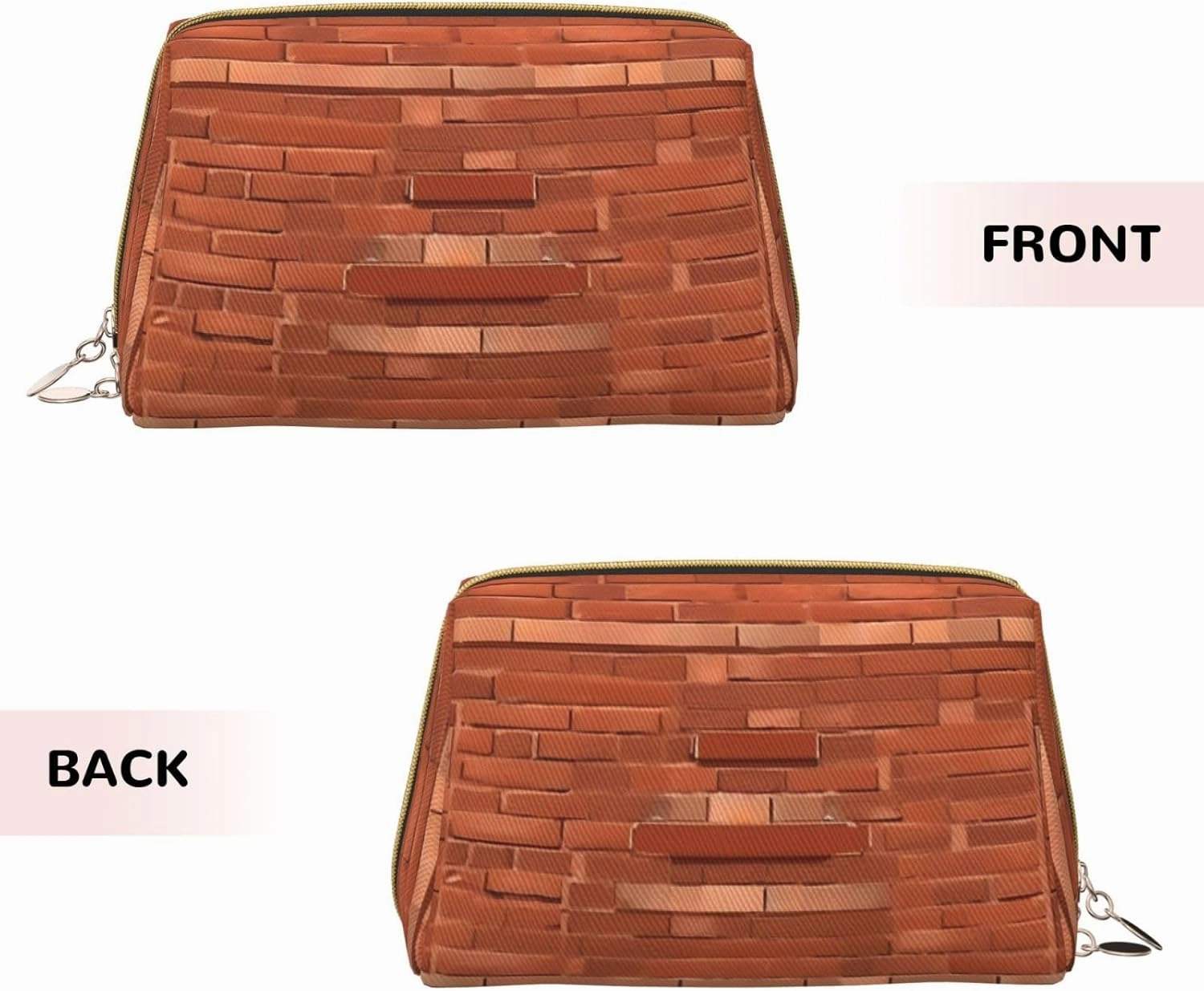 Red Brick Wall Texture Toiletry Pouch, Travel-Friendly Makeup Organizer For Makeup Brushes, Lipsticks