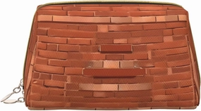 Red Brick Wall Texture Toiletry Pouch, Travel-Friendly Makeup Organizer For Makeup Brushes, Lipsticks