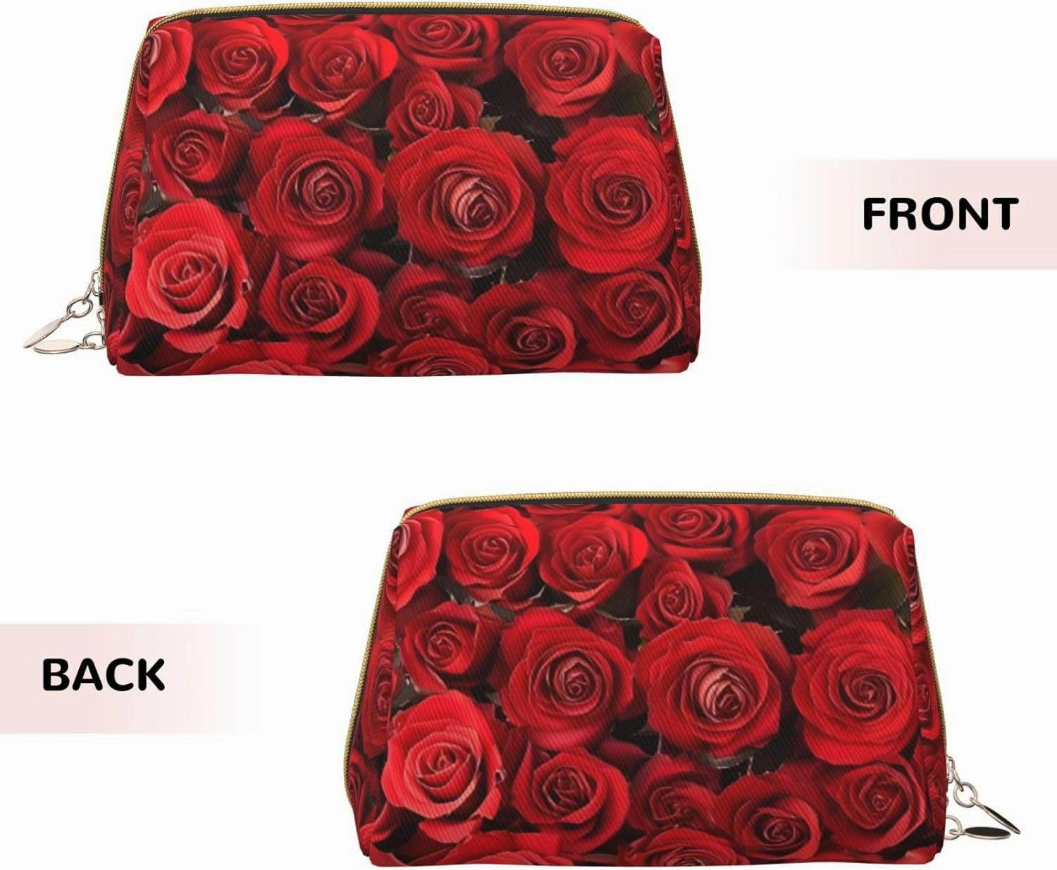 Red Rose Toiletry Pouch, Travel-Friendly Makeup Organizer For Makeup Brushes, Lipsticks