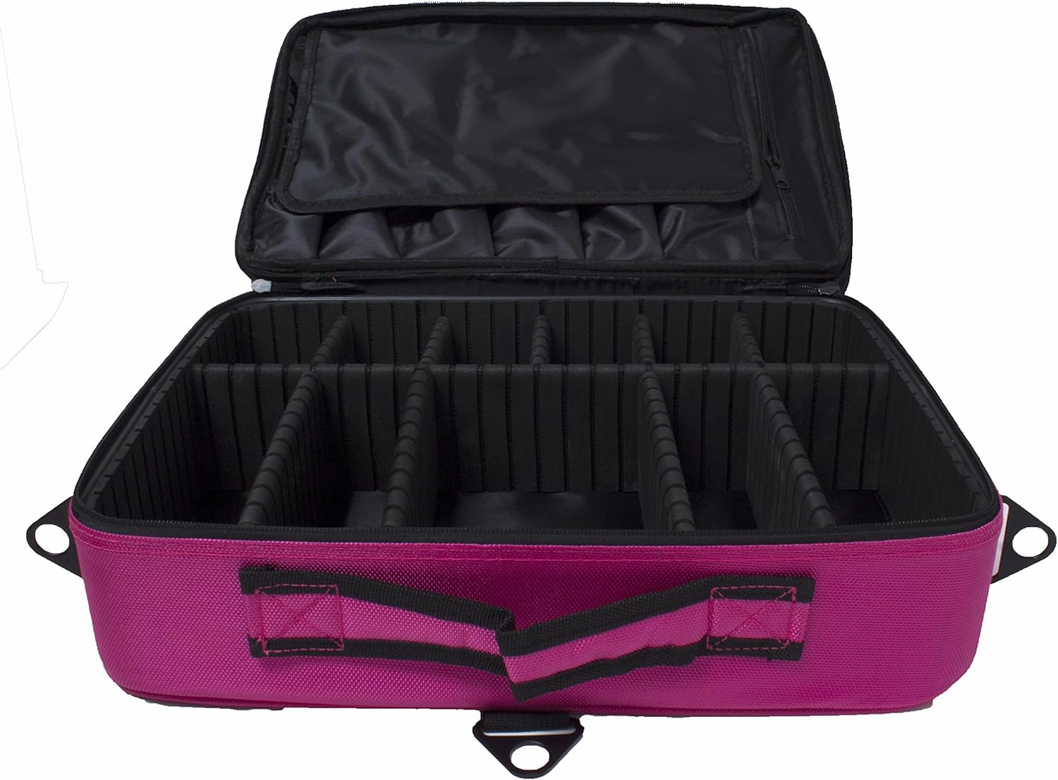Royal Brands Travel Makeup Case, Hobby Organizer Professional Cosmetic Makeup Bag Organizer Accessories Case Tools (Large (15.5x5x11), Pink)