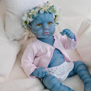 RXDOLL Avatar Reborn Baby Dolls Silicone Full Body Girl 20 Inch Realistic Newborn Dolls That Look Real Life Silicone Babies Avatar Baby Doll with Yellow Eyes