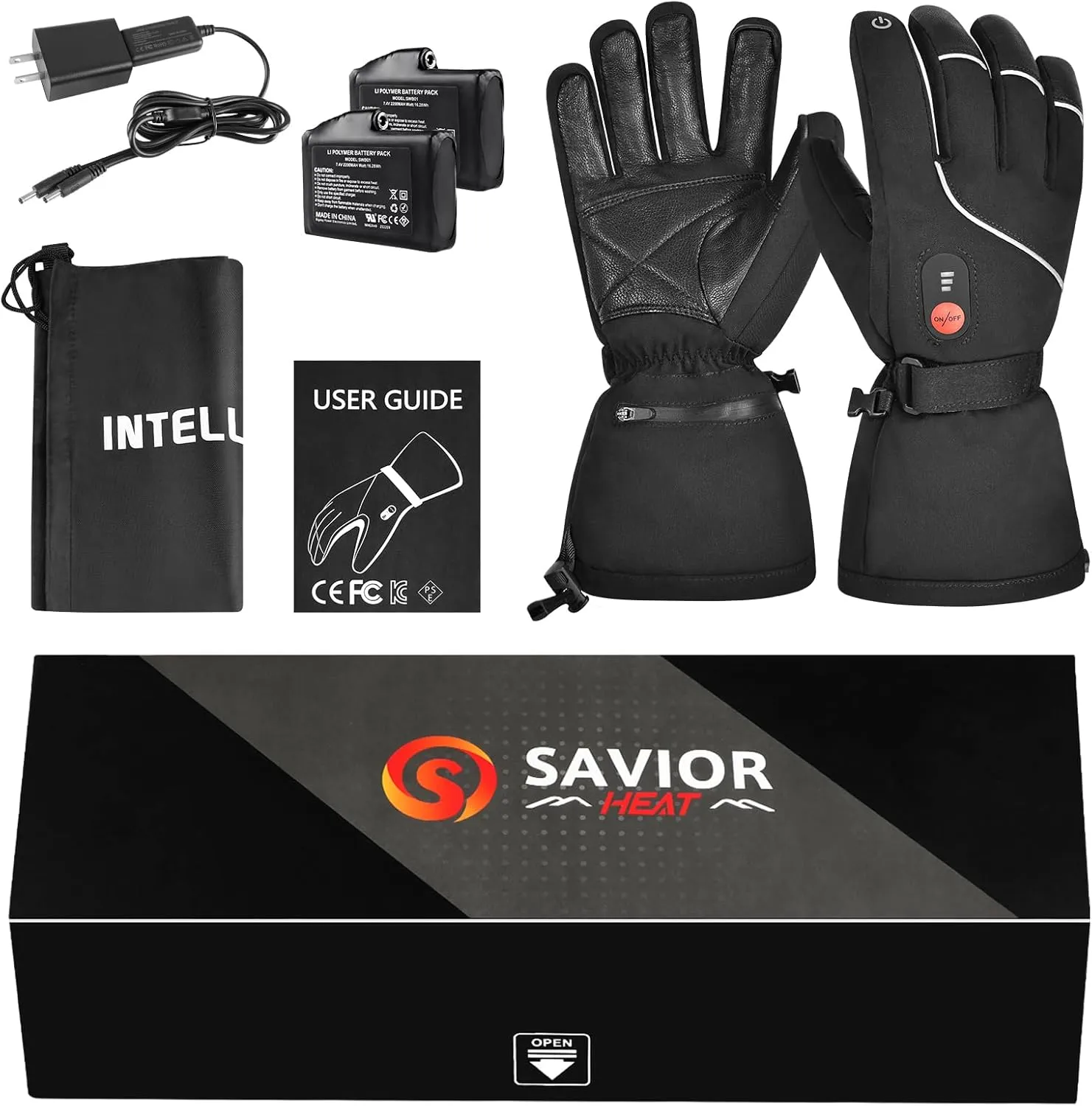 SAVIOR HEAT Heated Gloves, Unisex Rechargeable Battery Powered Electric Heating Glove for Winter Outdoor