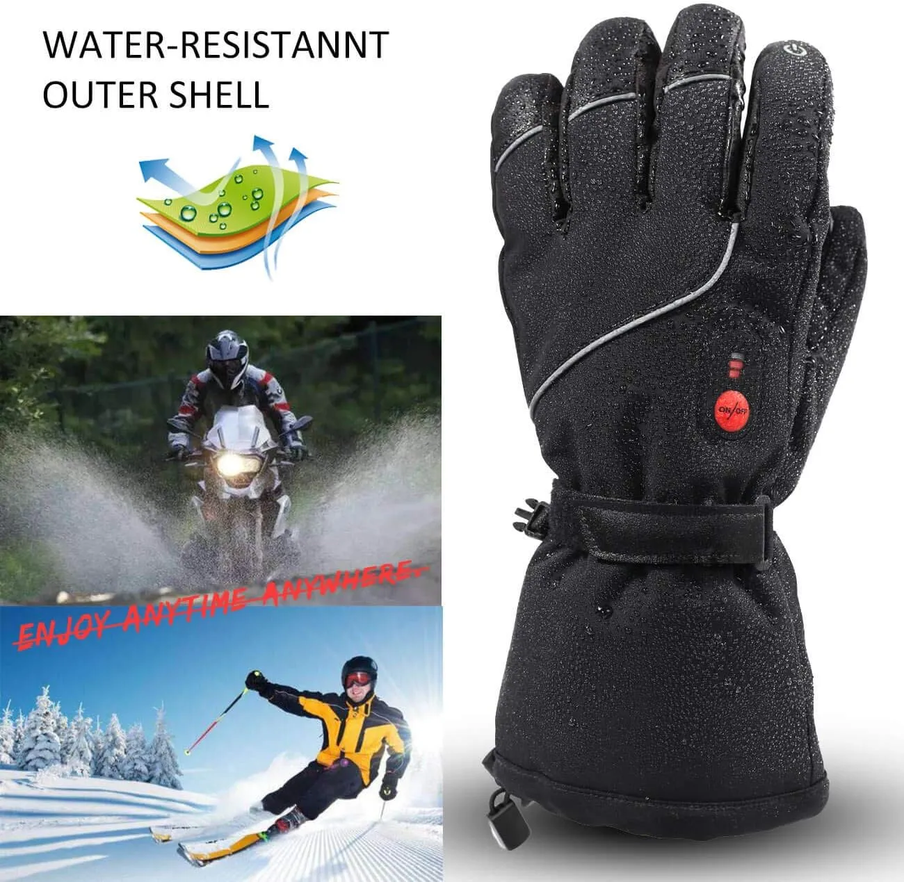 SAVIOR HEAT Heated Gloves, Unisex Rechargeable Battery Powered Electric Heating Glove for Winter Outdoor