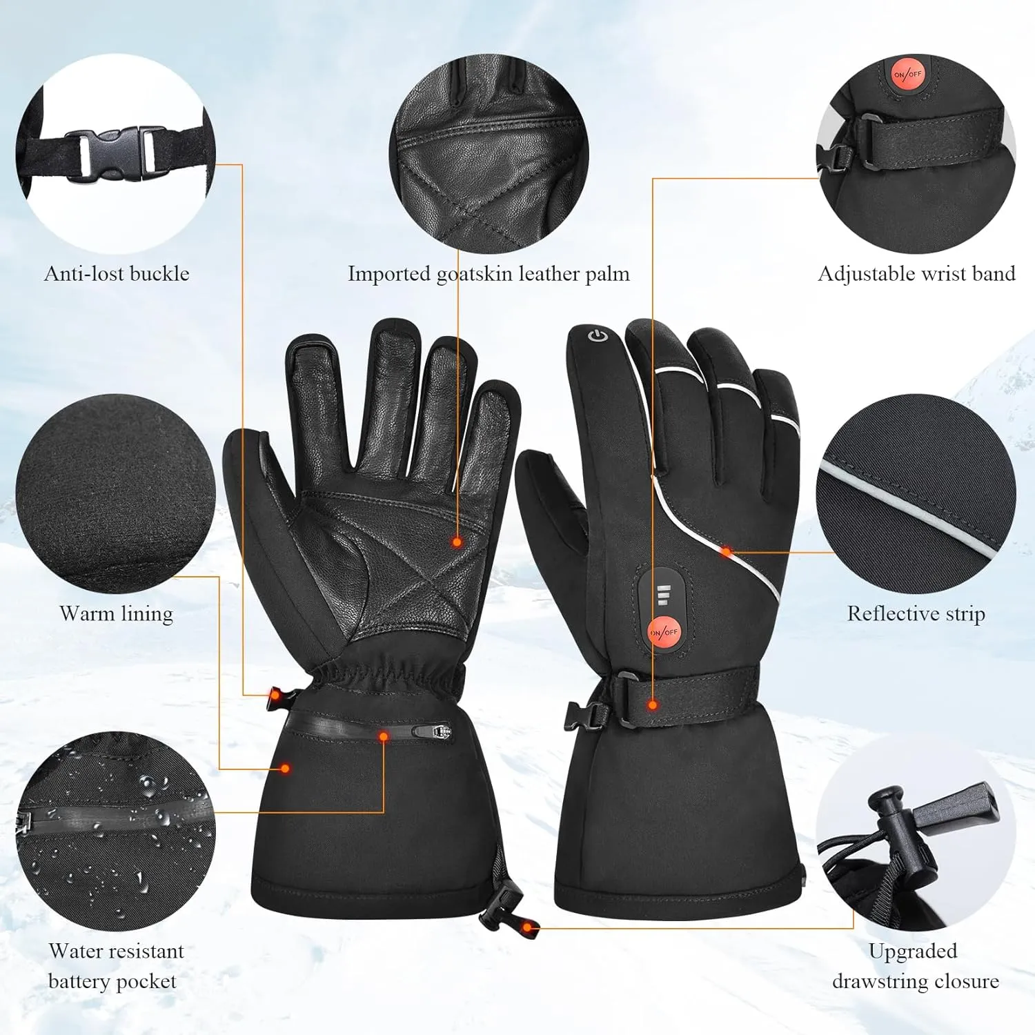 SAVIOR HEAT Heated Gloves, Unisex Rechargeable Battery Powered Electric Heating Glove for Winter Outdoor