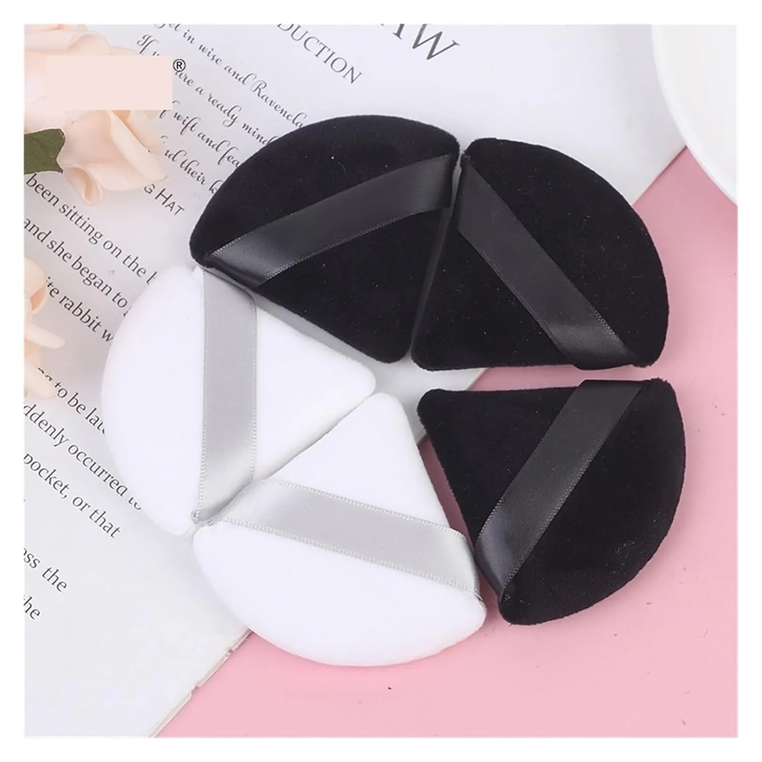 SBTRKT 4pcs 2Pcs Triangle Powder Puff Face Makeup Sponge Soft Velvet Cosmetic Puff Blender Beauty Foundation Sponge Make Up Accessories (Color : Set of four.)
