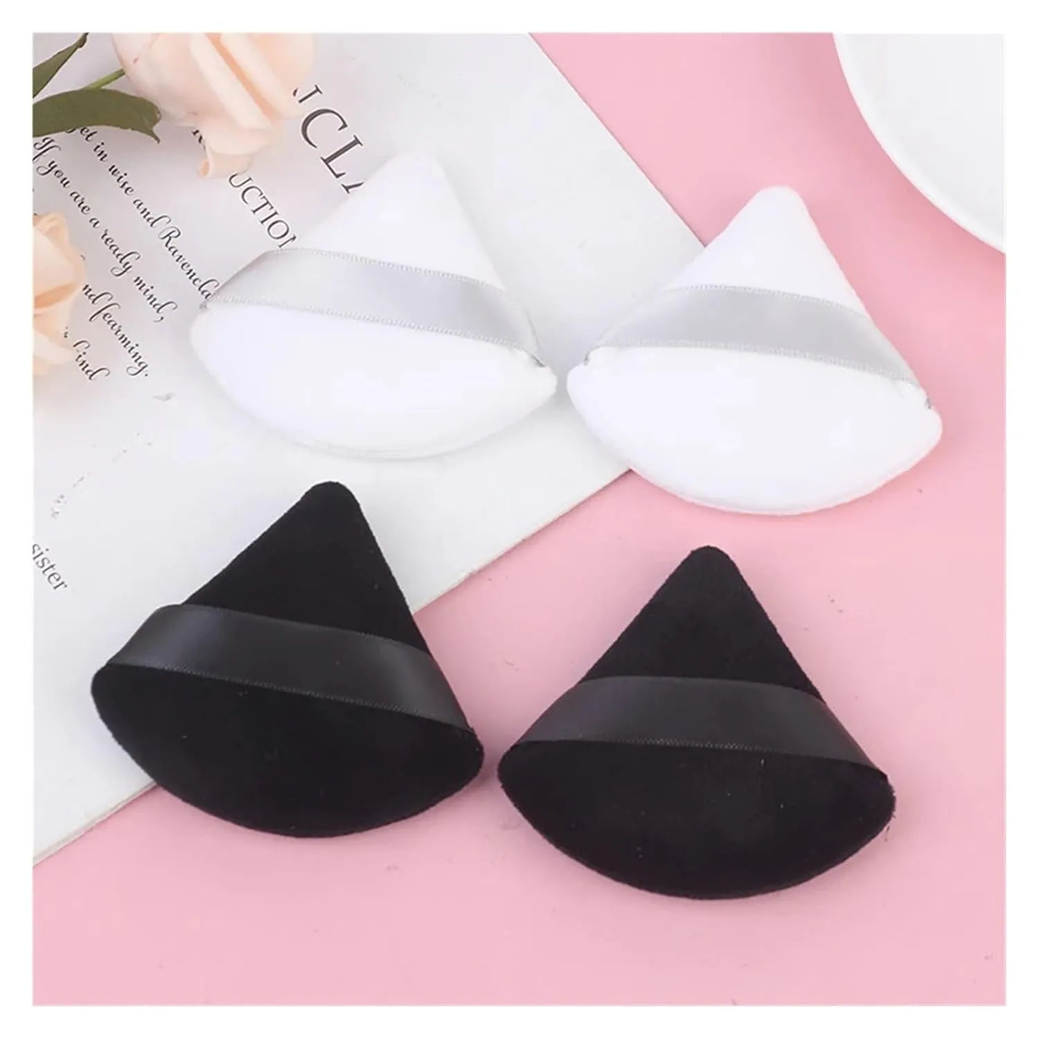SBTRKT 4pcs 2Pcs Triangle Powder Puff Face Makeup Sponge Soft Velvet Cosmetic Puff Blender Beauty Foundation Sponge Make Up Accessories (Color : Set of four.)