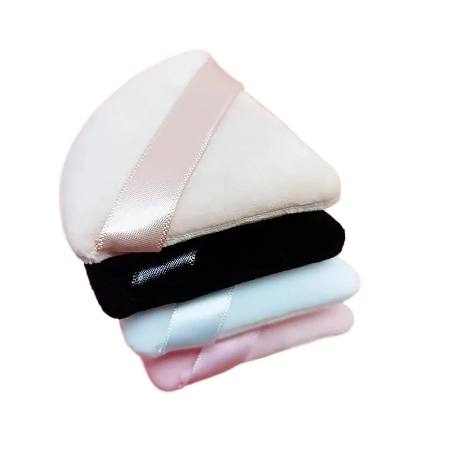 SBTRKT Triangle Velvet Powder Puff Pizza Flours Mini Face Makeup Sponge Cosmetics Washable Lightweight Makeup Tool (Color : Skin color 1pc)
