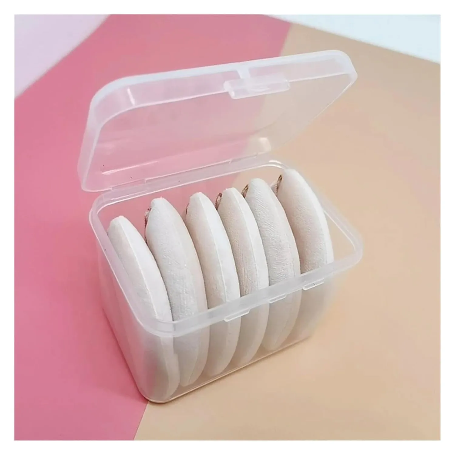 SBTRKT Triangle Velvet Powder Puff Pizza Flours Mini Face Makeup Sponge Cosmetics Washable Lightweight Makeup Tool (Color : Skin color 1pc)