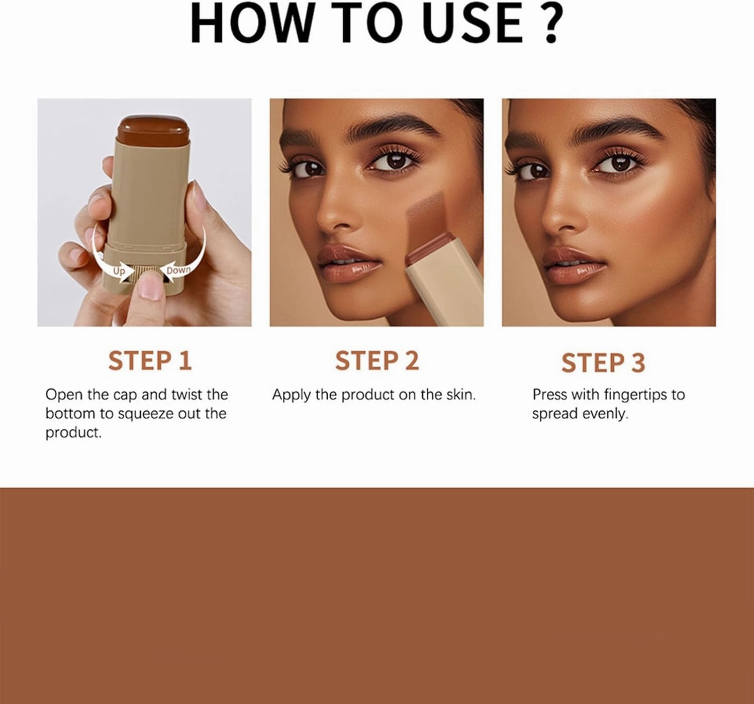 Serum Boosted Skin Tint Beauty Balm, Serum Boosted Foundation Face Stick, Hydrates-#06