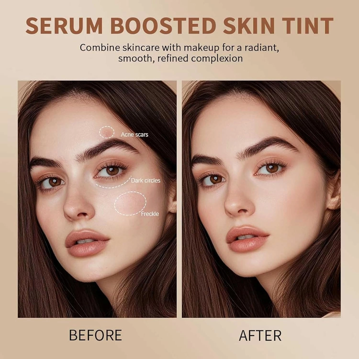 Serum Boosted Skin Tint Beauty Balm, Serum Boosted Foundation Face Stick, Hydrates-#06