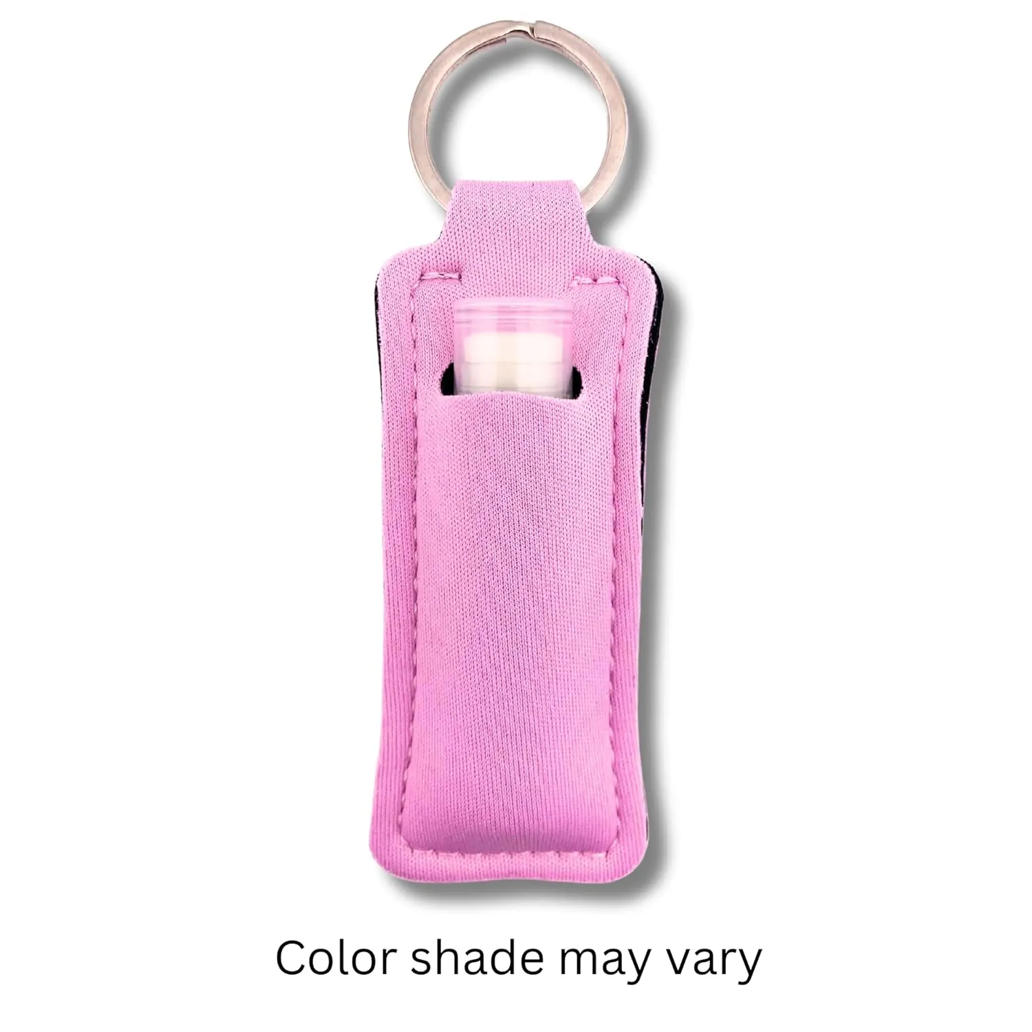 Set of 4 Chapsticks: Strawberry Ice Pop, Pink Lemonade, Peaches & Cream, Sweet Watermelon. Limited Edition by Chapstick I Love Summer Collection. Includes Lip Balm Holder Keychain (Pink)