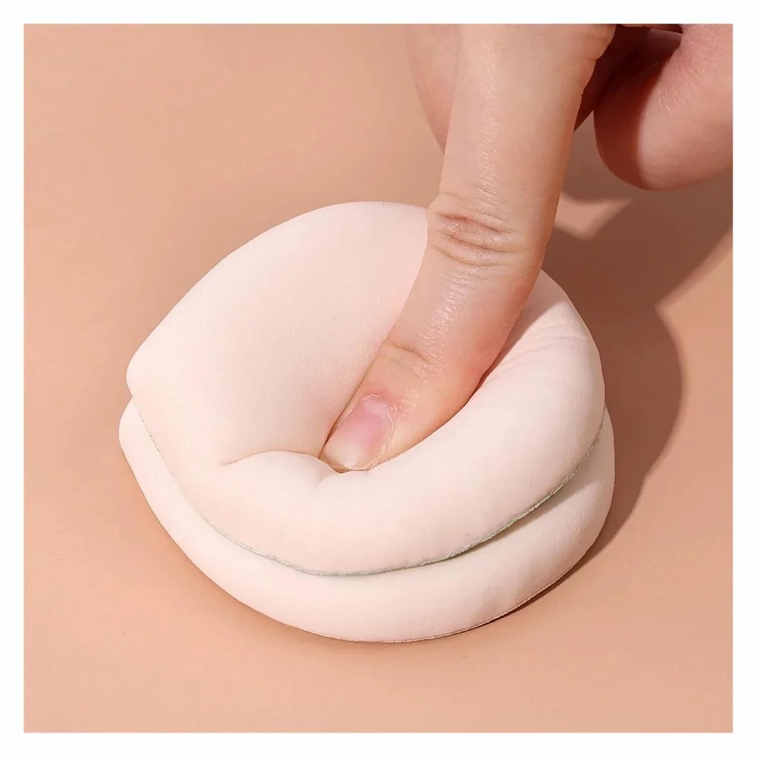 Soft Thick Makeup Puffs Large Cotton Velvet Powder Puff Liquid Foundation Sponge Cosmetics Tools Wet Dry Use Puff with Box(5pcs Yellow- S)