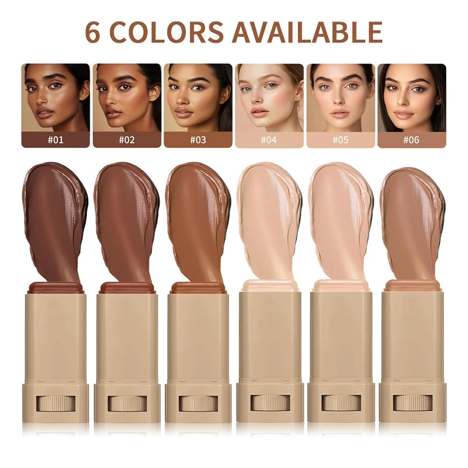 Splendor Serum Boosted Skin Tint Balm, Solid Tinted Moisturizing Serum Contour Stick Foundation Face Stick, Sweat-proof Portable for Women of All Skin Tones (#3-2PCS)