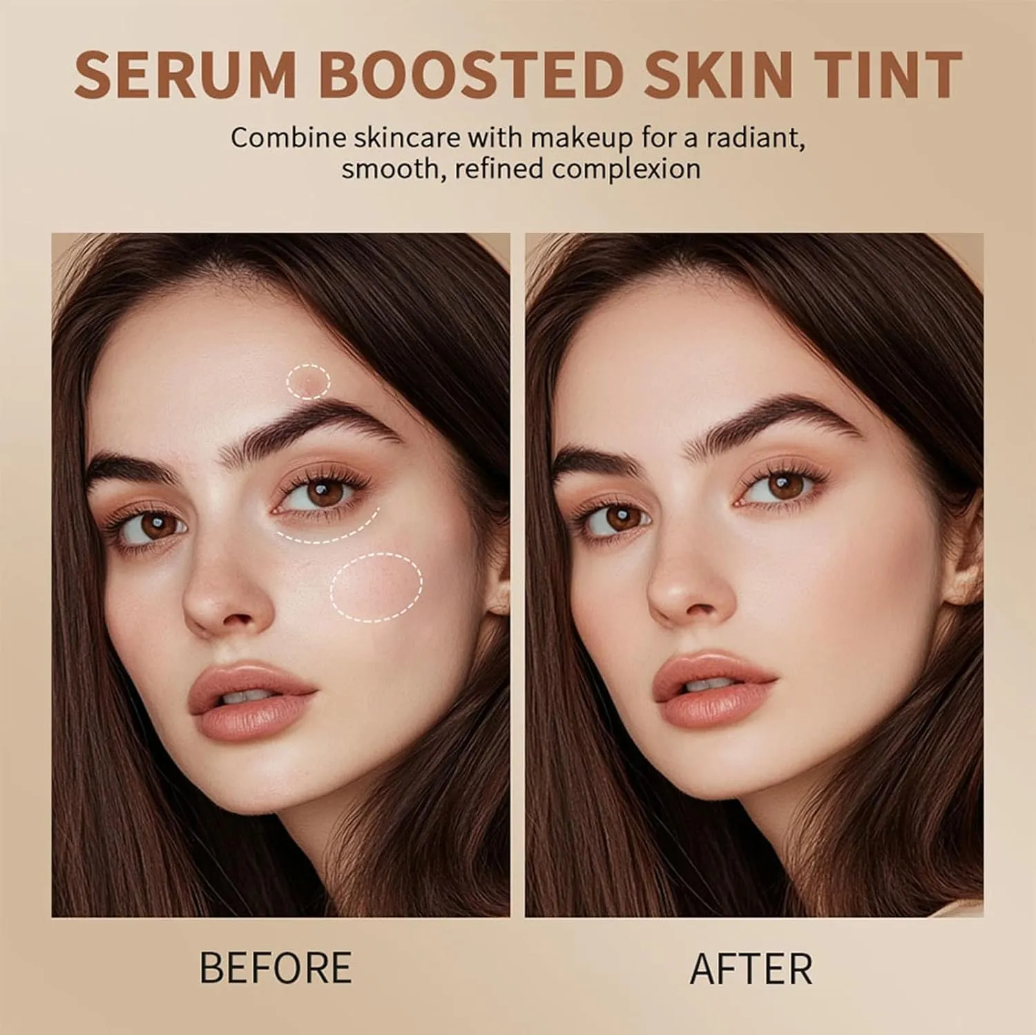 Splendor Serum Boosted Skin Tint Balm, Solid Tinted Moisturizing Serum Contour Stick Foundation Face Stick, Sweat-proof Portable for Women of All Skin Tones (#3-2PCS)