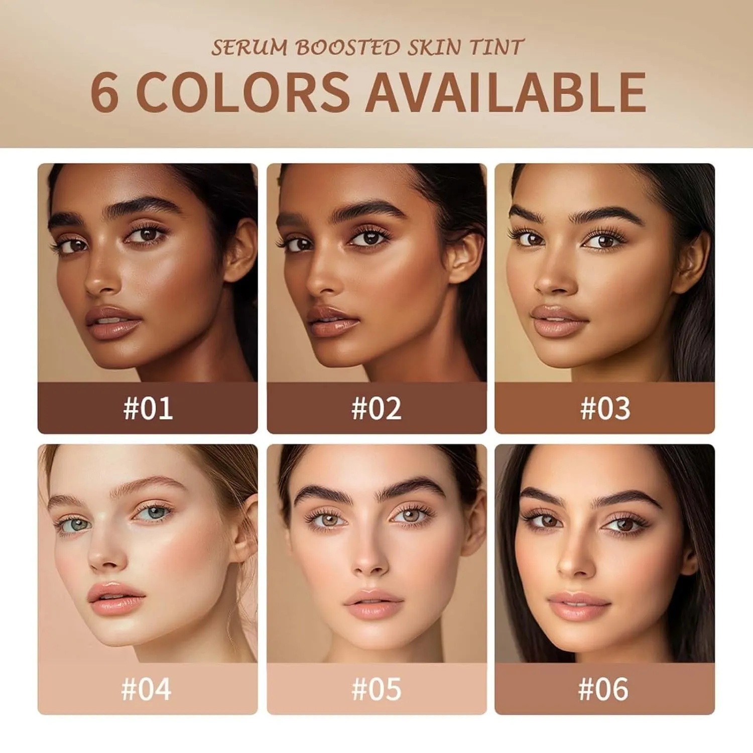 Splendor Serum Boosted Skin Tint Balm, Vitaliq Skin Tint Foundation, Solid Tinted Moisturizing Serum Contour Stick Foundation Face Stick, Natural Finish Makeup (#01)