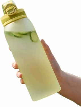 Sports-Water-Bottles Sports Mug, 30.4oz Large Capacity Fitness Water Bottle with Carrying Handle, Tea Leak, Outdoor Portable Water Bottle for Men and Women (Color : Yellow, Size : 30.4oz)