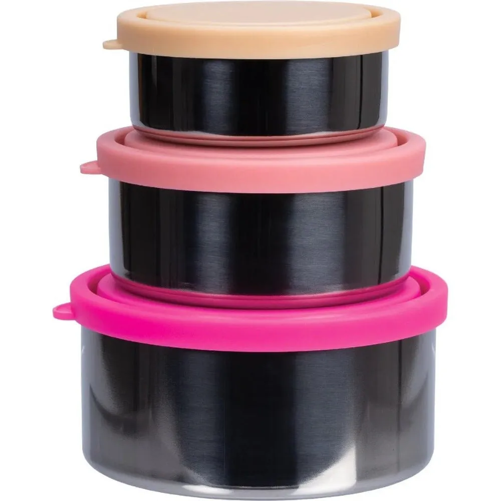 Stainless Steel Round Containers - Set of 3