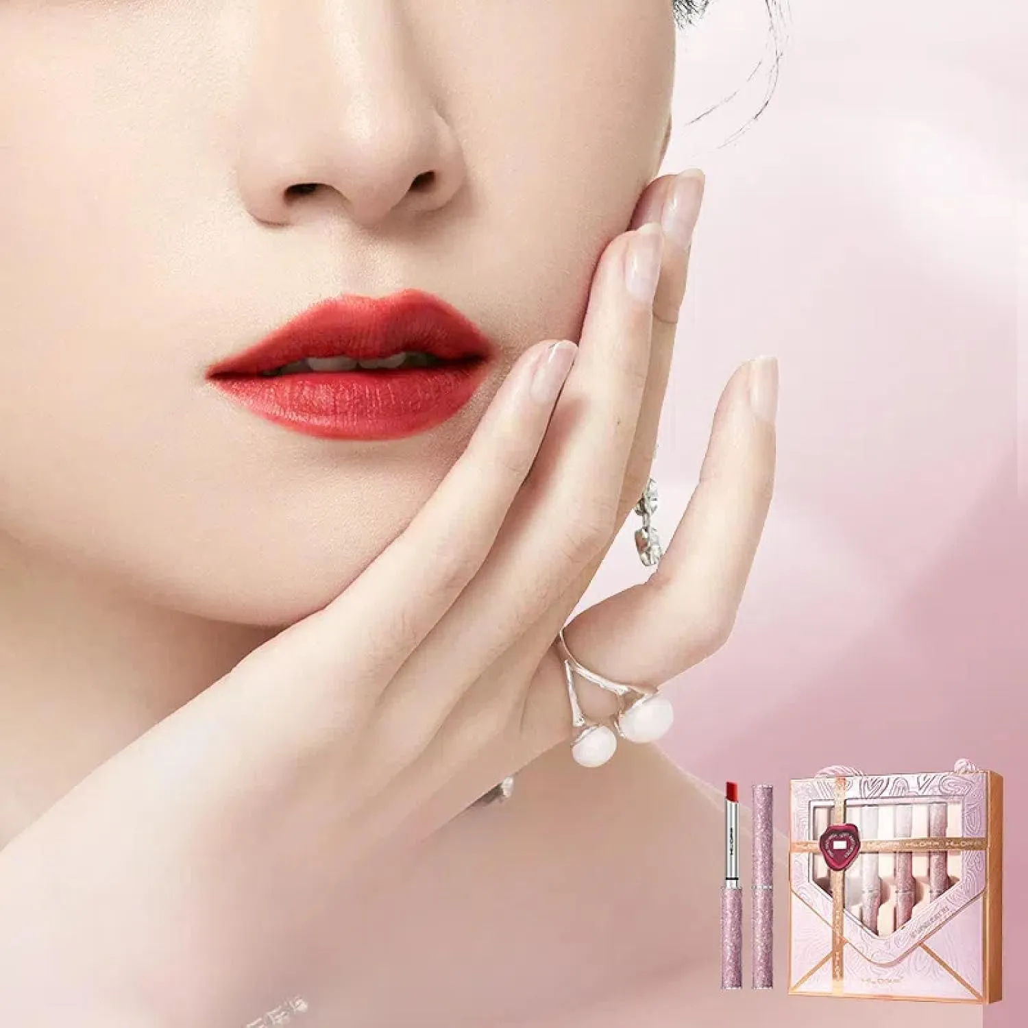 Stars & Wishes Soft Mist Lipstick Set Pink Bright Lip Stain Not Easy to Fade Lipstick Makeup Gift Box