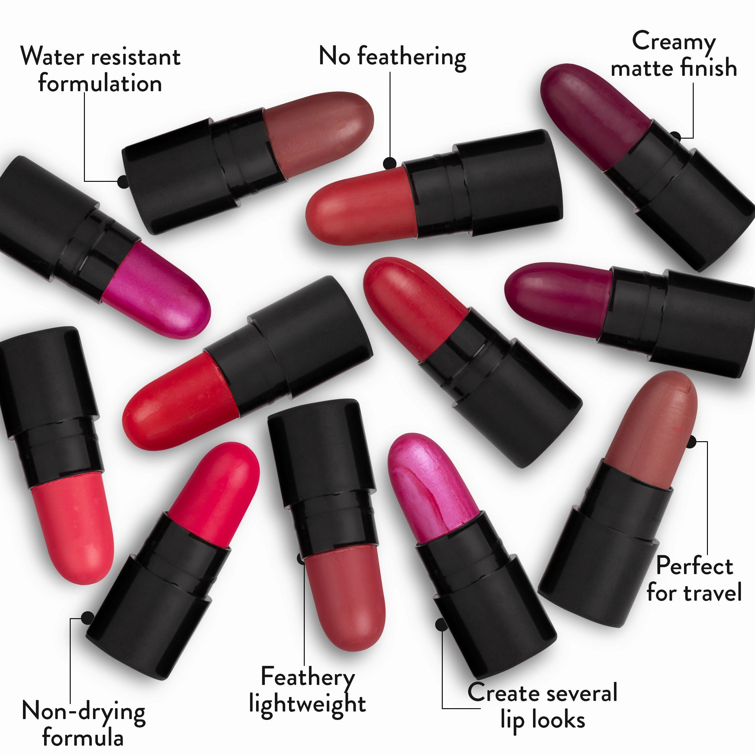 Stay Quirky Lipstick Soft and Super Matte Minis|12 in 1|Long l Multicolored| - Blow It With A Kiss Set of 12 Mini Lipsticks Kit 4 (14.4 g)