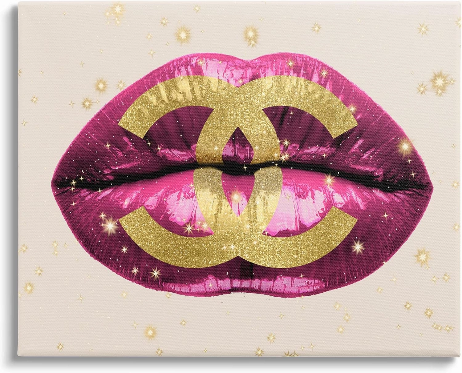 Stupell Industries Bold Pink Lips Stylish Glam Designer Motif, Design by Madeline Blake
