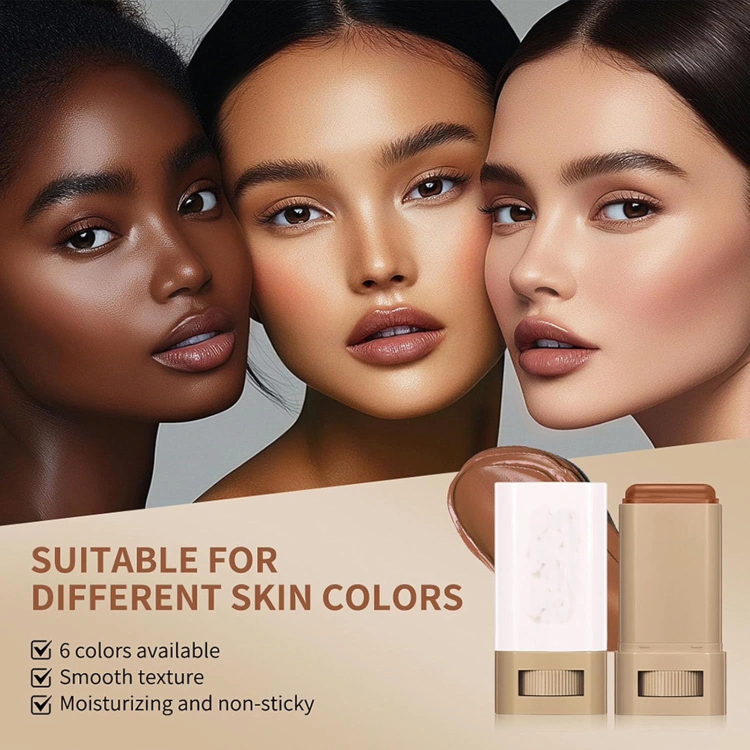 Tenddaily Foundation, Tenddaily 4 in 1foundation, Foundation Stick Beauty Balm Serum Boosted Skin Tint, Serum Boosted Skin Tint Balm (05)