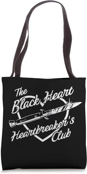 The Black Heart Heartbreaker's Club with Switchblade Knife Tote Bag