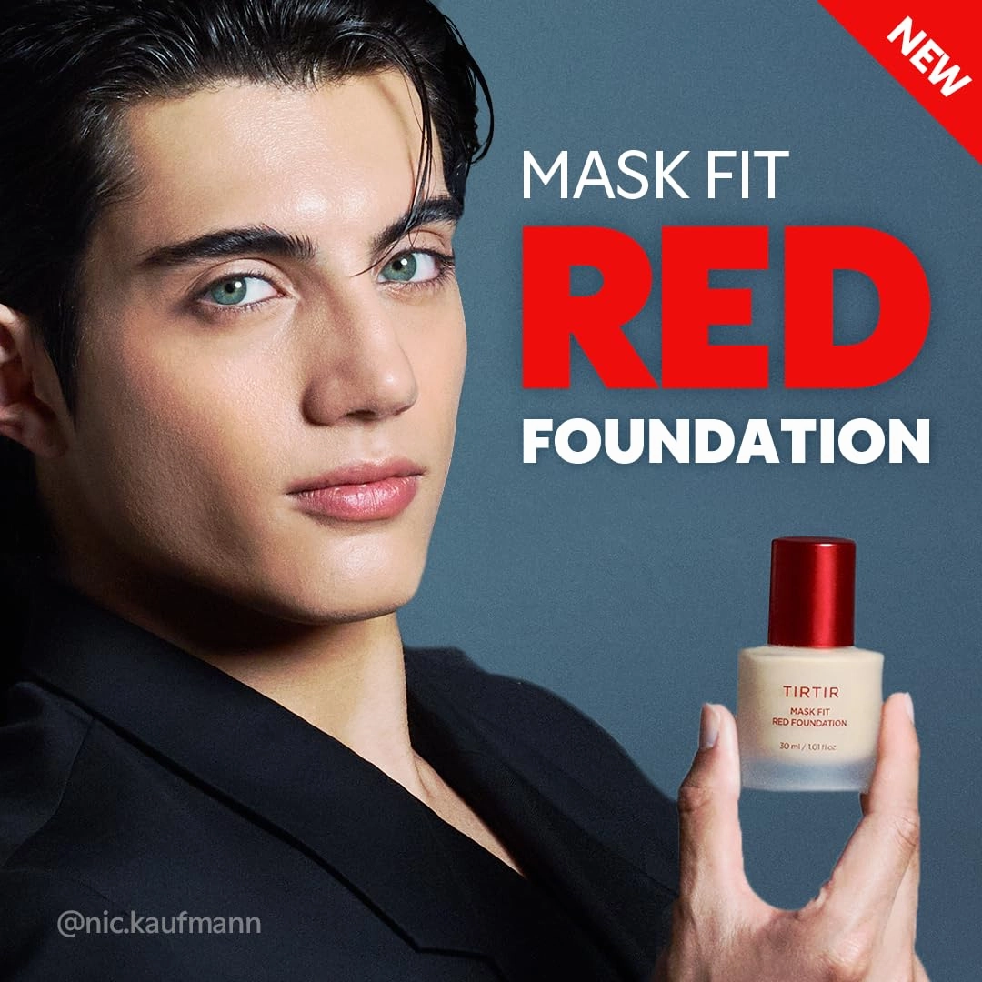 TIRTIR Mask Fit Red FoundationㅣLong Lasting Flawless Coverage, Energy Essence, Lightweight, Hydrating, Pore-Blurring, Breathable Satin Finish, Makeup, Radiant Skin, #27N Camel, 1.01 Fl Oz