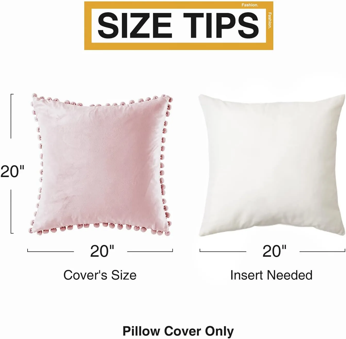 Top Finel Blush Pink Decorative Throw Pillow Covers for Couch Bed 20x20 Soft Velvet Pillow Coveres Set of 2 Cute Square Cushion Covers with Pom-poms for Bedroom Livingroom Aesthetic Home Decor