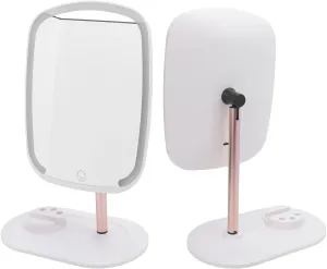 Travel Makeup Mirror, Portable Lighted Beauty Mirror, USB Rechargeable Lighted Cosmetic Makeup Mirror LED Vanity Makeup Mirror with 3 Color Lights & Stepless Dimming