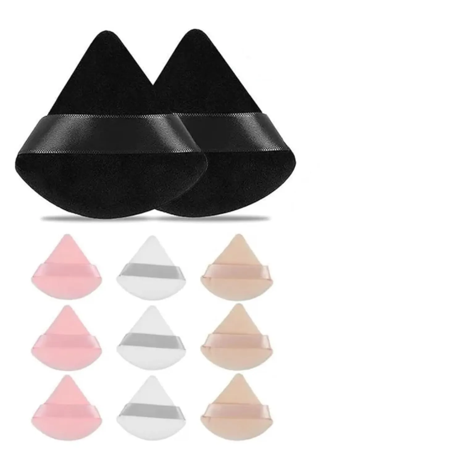 Triangle powder puff, soft sponge, velvet foundation make-up puff, makeup, eye contour, cosmetic shadow, washable, 1 piec(Mixed-3pcs)