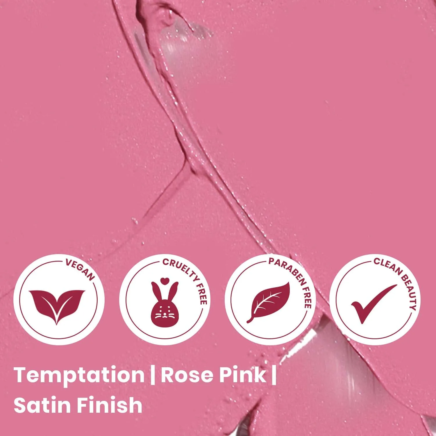 True   Luscious Super Moisture Lipstick – Clean, Vegan and Cruelty Free – Lasting Hydration for Dry Lips with a Satin Finish – Temptation, Rose Pink