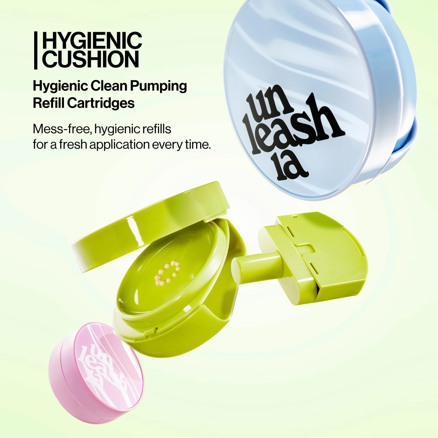 UNLEASHIA Foundation Makeup Healthy-Green Cushion Refill - 15g, Lightweight Buildable Coverage, Vegan Makeup, Natural Satin Finish(21N)