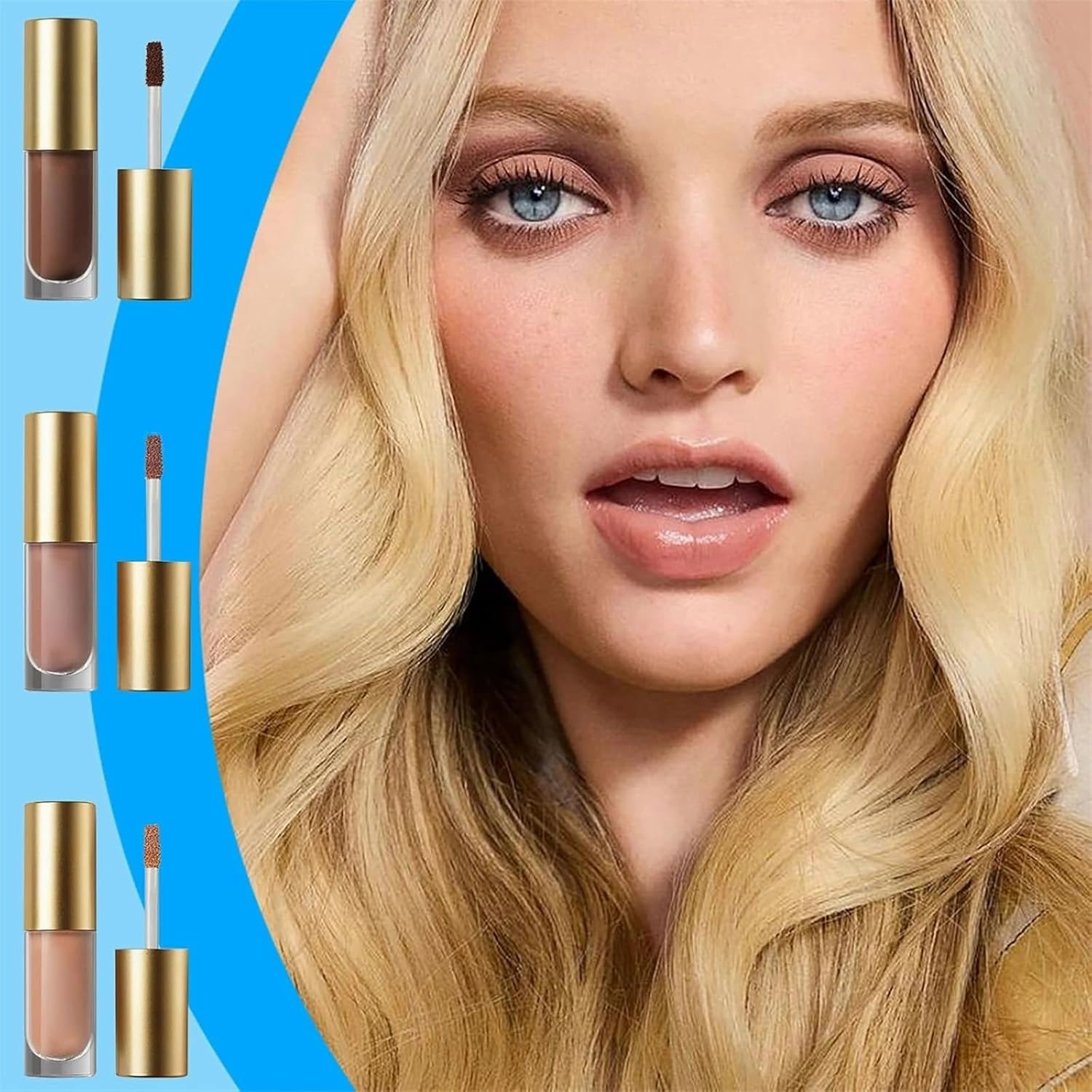 Vegoly Liquid Eye Shadow, Creamy Liquid Eyeshadow, Popular Multi Color Liquids Eyeshadow, Long Lasting Charm Full of Color (Warm Tan)