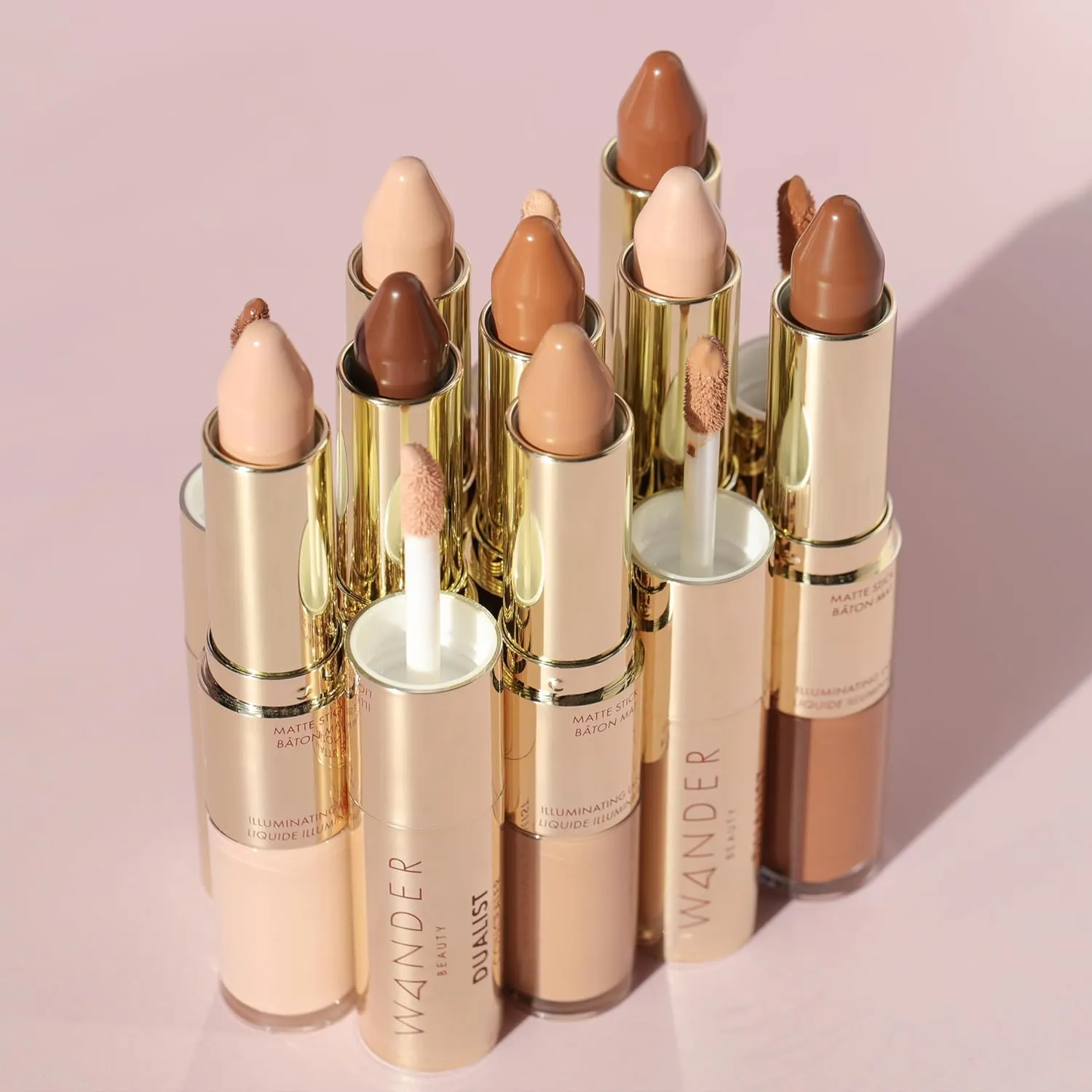Wander Beauty Dualist Matte and Illuminating Concealer Makeup - Ivory Fair - Dual-Ended Matte & Liquid Concealer Stick - Full Coverage Formula to Brighten, Firm & Hydrates Under Eyes - 0.28 fl oz